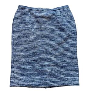 Eastex White and Blue Textured Pencil Skirt Knee-Length Women’s 12 Office